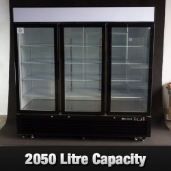 Fischer Three Door Glass Fridge 2050L - BCC03-GL