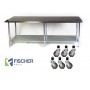 2134 x 610mm Stainless Steel Bench #430 Grade with Casters