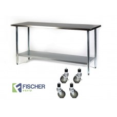 1524 x 610mm Stainless Steel Bench #430 Grade with Casters